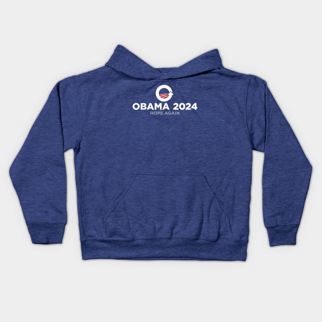 Obama 2024 Kids Hoodie by RobberBaronsInk